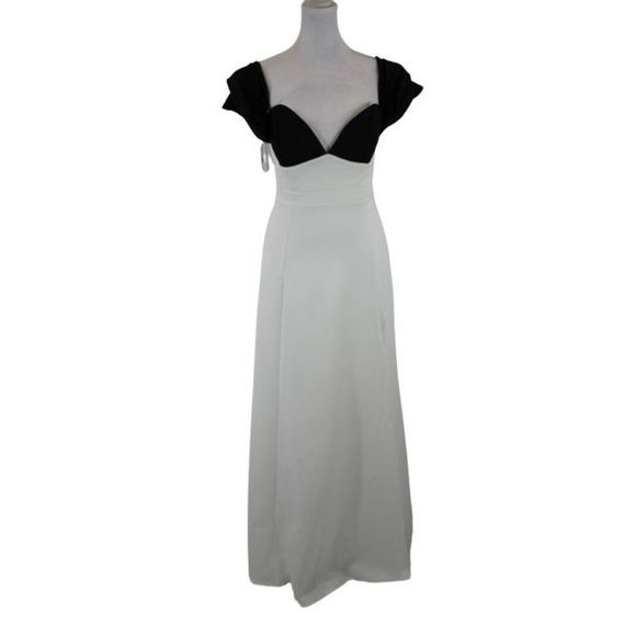 ASOS Dresses & Skirts - ASOS DESIGN contrast neckline corset white maxi dress